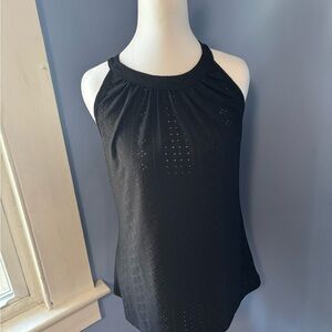 SHEIN Black Pleated Sleeveless Tank Top